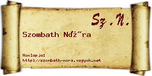 Szombath Nóra névjegykártya