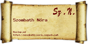 Szombath Nóra névjegykártya