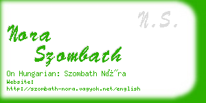 nora szombath business card